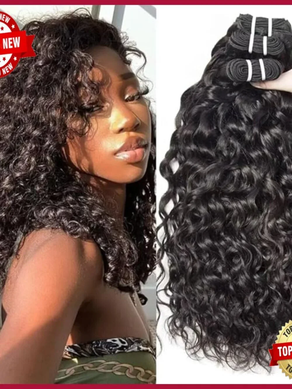 Water Wave Human Hair Bundles 12 14 16 Inch Brazilian Remy Extensions